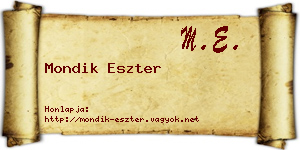 Mondik Eszter névjegykártya